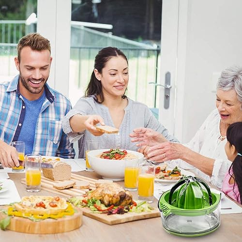 Miniatura 6 de Exprimidor de naranja y limón cítrico, exprimidor manual con taza medidora integrada y colador, 8 onzas (verde)