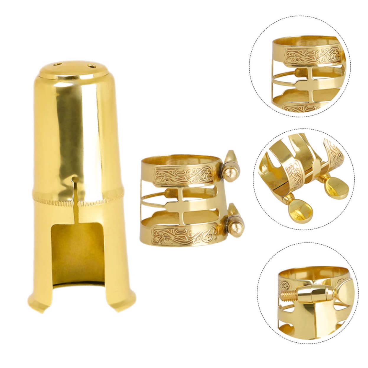 TOYANDONA 3 Sets Saxophon-mundstück-zubehör S Altosopran-saxophon-ligatur Saxophon-kit Alto-ligatur-kappe Leicht Zu Reinigen