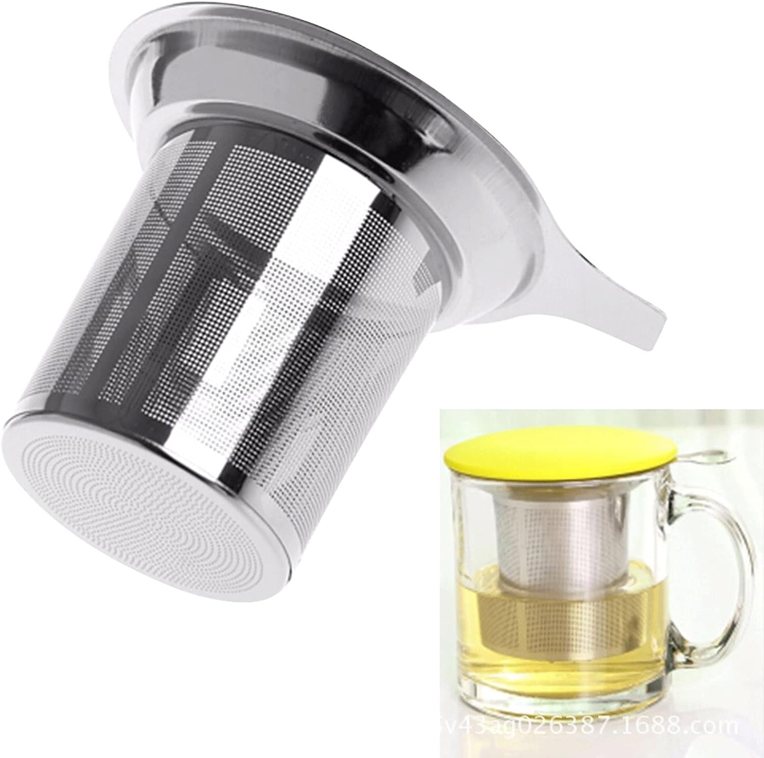 Tea Strainer， 304 Stainless Steel Reusable Tea Infuser Tea Strainer Teapot Loose Tea Leaf Spice Tea Filter Kitchen Accessories Handle Clip Filtering
