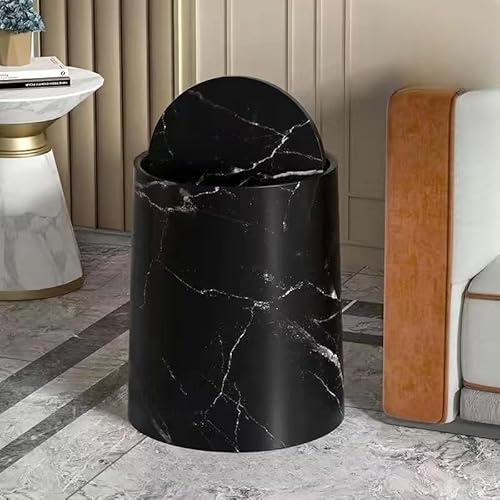 Akasooda ゴミ箱 ふた付き 塵箱 蓋付き おしゃれ 取り外し可能な内部 オシャレ ごみ箱 大理石模様 大きめ 大容量 ごみ入れ コンパクト 縦長 ダストボックス 御洒落 小さい可愛い スリム 小型 ??桶 密閉 白 黒 部屋 屋外 キッチン 洗面所