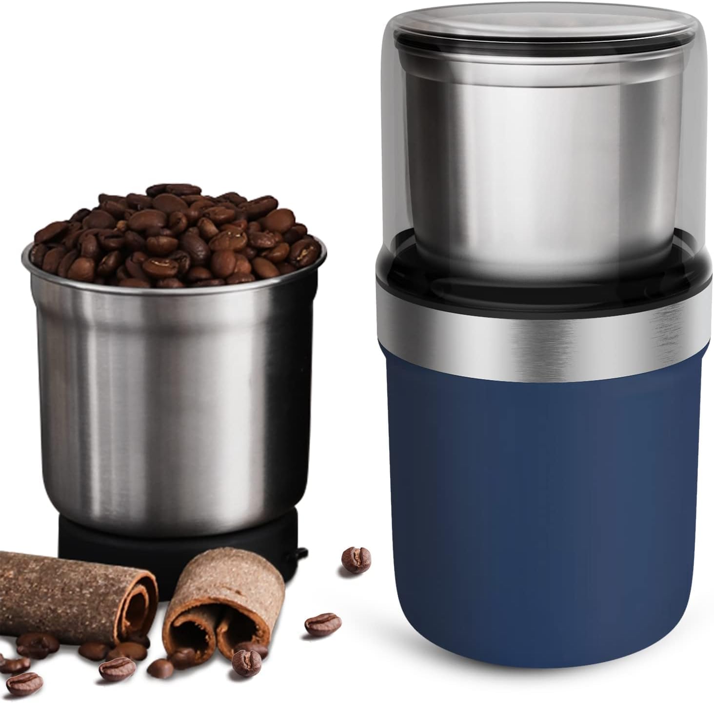 Amazon | BESROY コーヒーミル 電動 カッター コーヒーミル 電動