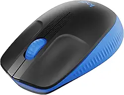 Mouse sem fio Logitech M190 com Design Ambidestro de Tamanho Padrão, Conexão USB e Pilha Inclusa - Azul