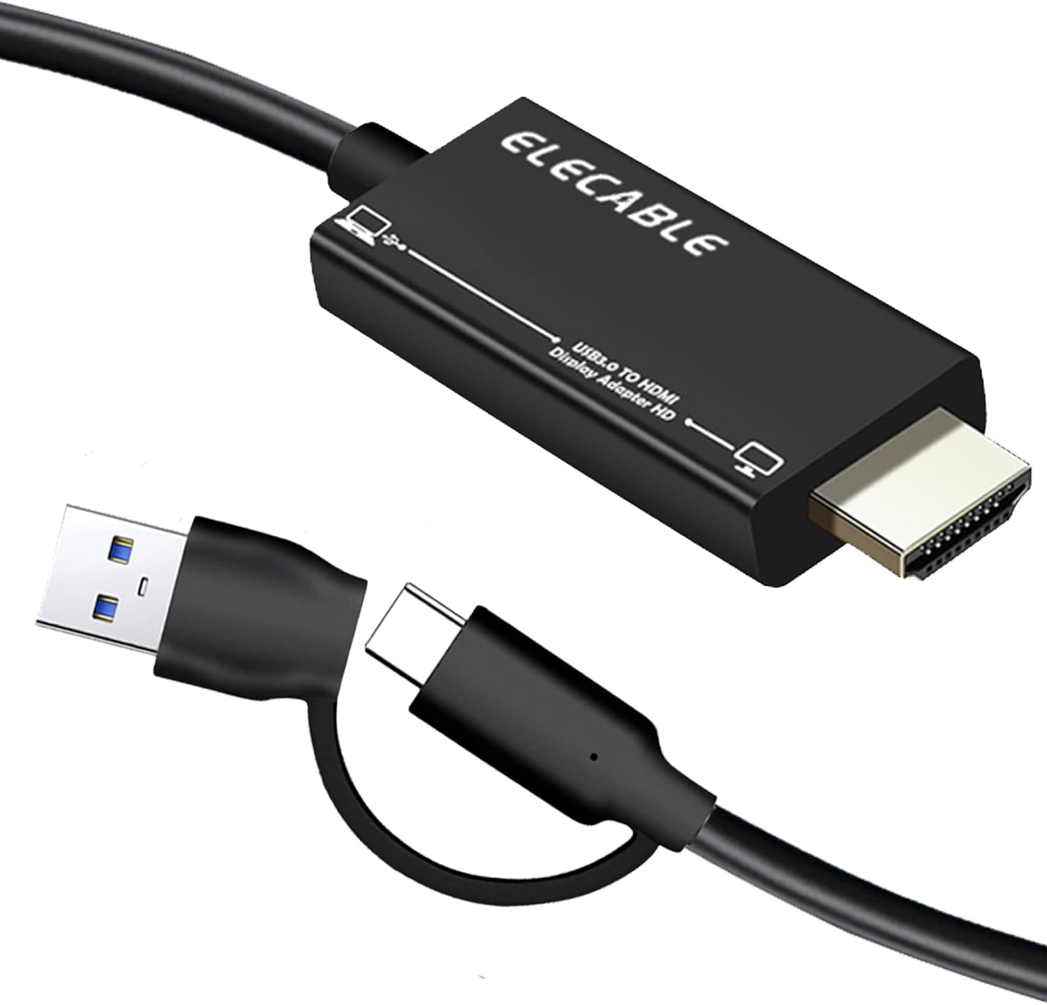 ELECABLE USB to HDMI Adapter Cable USB 3.0 Type A or C to HDMI