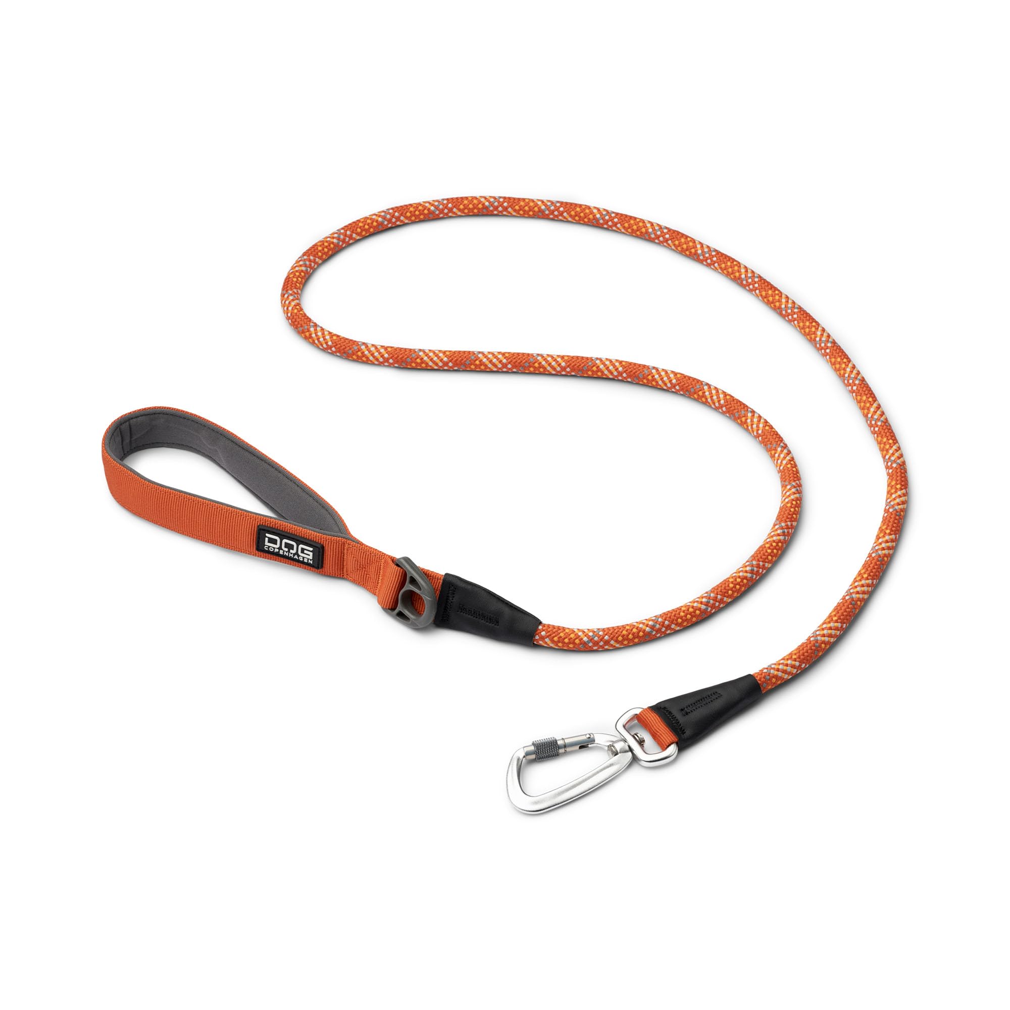 DOG Copenhagen Urban Rope 3.0 Dog Lead - Dog Training Lead - Dog Leash - Reflective Trim - Durable - For Small, Medium and Large Dogs - 160cm - Locking Carabiner - Padded Handle, Orange Sun, L — image 1
