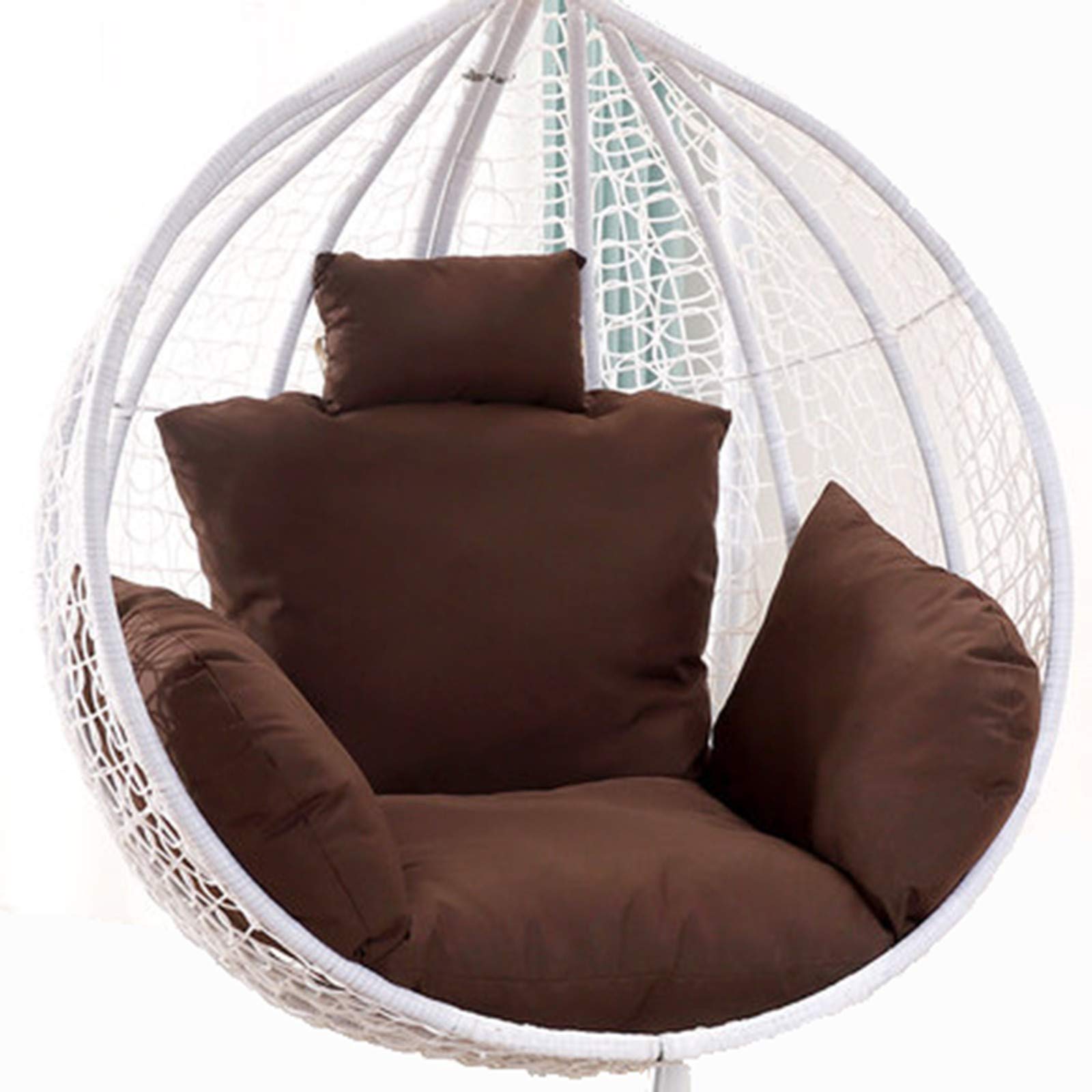 ERTsrhFD Hanging Swing Chair Seat Thicken Hammock Cushion with Headrest And Armrests, Outdoor Garden Pads(Taupe)