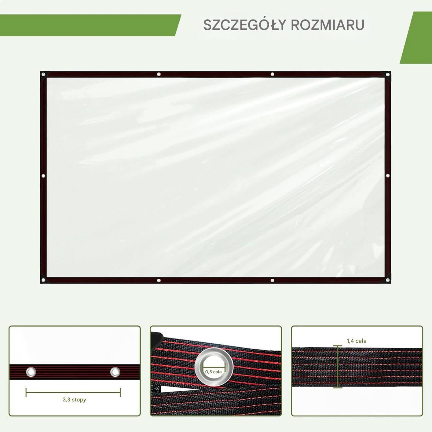 Plandeki Solidne Wodoodporne 2.1x6.1m Przezroczysta Osłona Przeciwdeszczowa