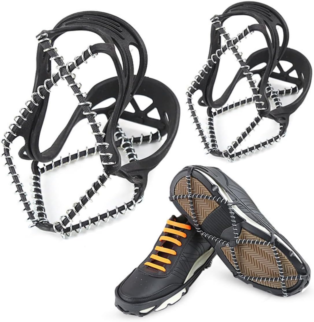 TOYANDONA 1pair Elastic Spring Slip Crampons for Hiking Ice Grippers for Outdoor Shoes for Snow and Ice Conditions Fit for Footwear