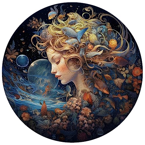 KAAYEE Holzpuzzle Schlafende Katze 100 Teile - Tierform Puzzle Mit Geschenkbox