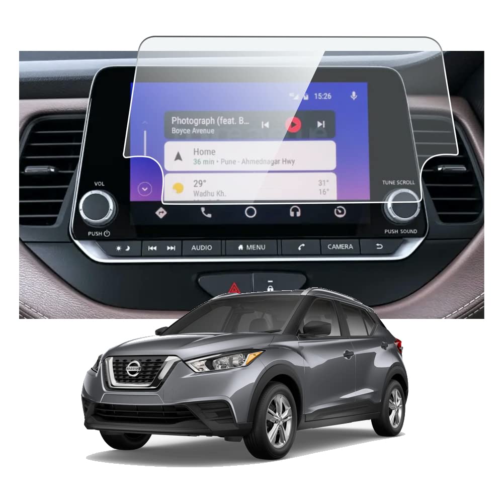 LF Nissan Kicks Car Accessories Navigation or Music System (Stereo) Touch Screen Guard (Company Fitted) - Clear-image-22