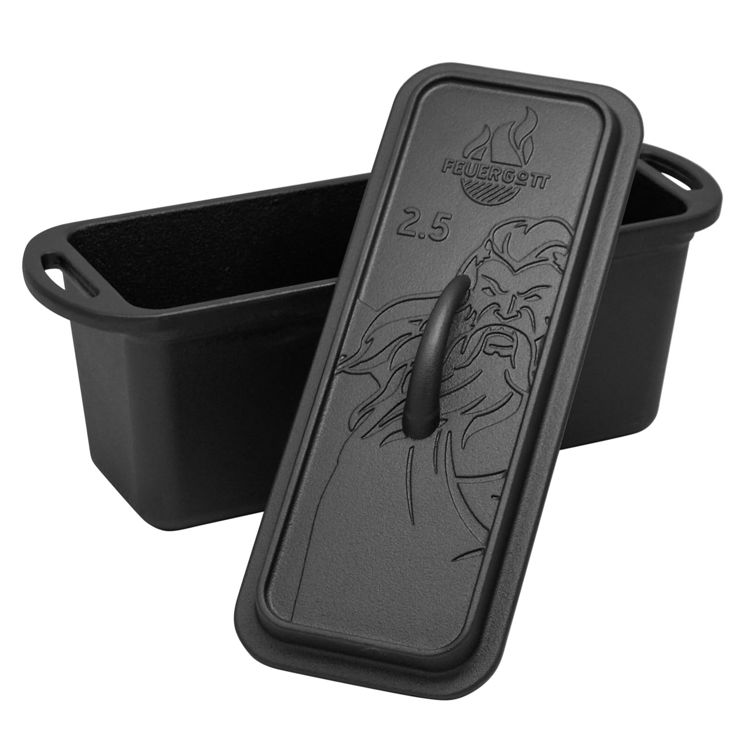 Moule à pain en fonte de 3 l avec couvercle – Casserole rectangulaire idéal pour le pain et les gâteaux – Cake mold pour Dutch Oven