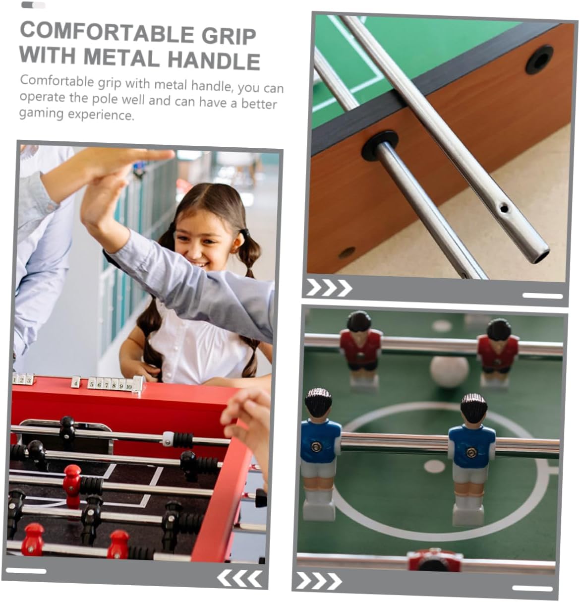 2pcs Foosball Machine Soccer Machine Pole Table Soccer Replacement Metal Rod Desk Pole Kid Football Table Rod Handle Bar Iron Child