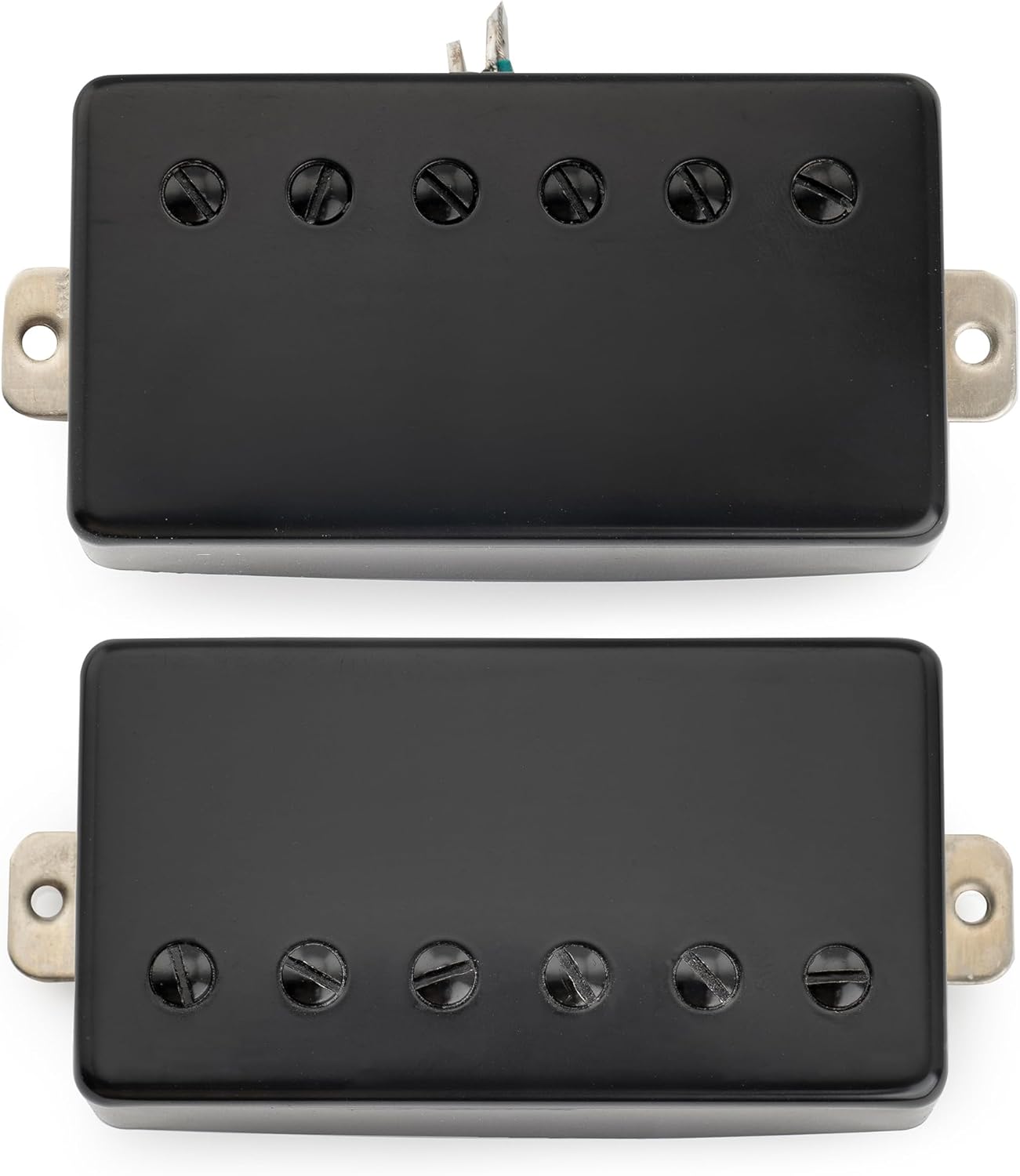 Musiclily Pro LP-CMHA Alnico 5 Covered Humbucker Neck Bridge Pickups Set 7.5K/16K for LP Style Electric Guitar, Black