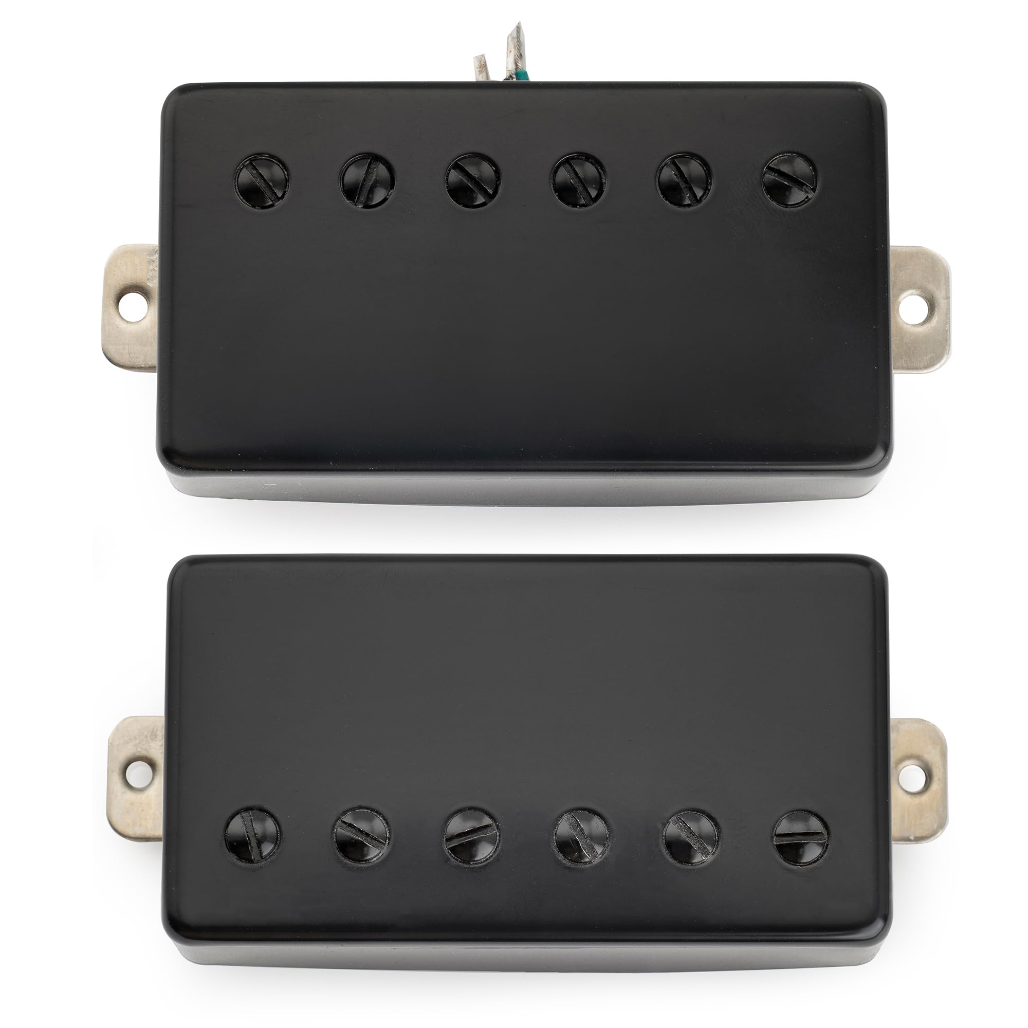 Musiclily Pro LP-CMHA Alnico 5 Pastillas Humbucker Cubierta Mástil Puente Set 7,5K/16K para Guitarra Eléctrica tipo LP, Negro