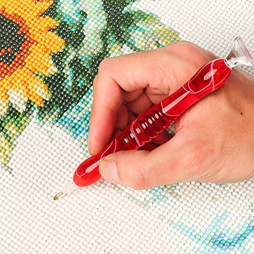 Rovyfota Diamond Painting Pen, Exquisite Diamond Painting Pens, Diamond Painting Accessories For Diamond Paintings Hobby With Wax, Tweezer And Various Tips (Red) #TOP1