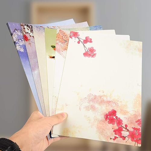 Miniatura 4 de Juego de papel de papelería y sobres, bonitos sobres de papel de papelería Kawaii de primavera, paquete de 48 papeles de papelería y 12 sobres