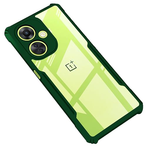 CEDO Backcover for OnePlus Nord CE 3 Lite (5G) | Camera Protection Shockproof Bumper-Edge | Acrylic Crystal Clear 360 Degree Protection TPU+PC | Transparent Eagle Back Case Cover (Green)