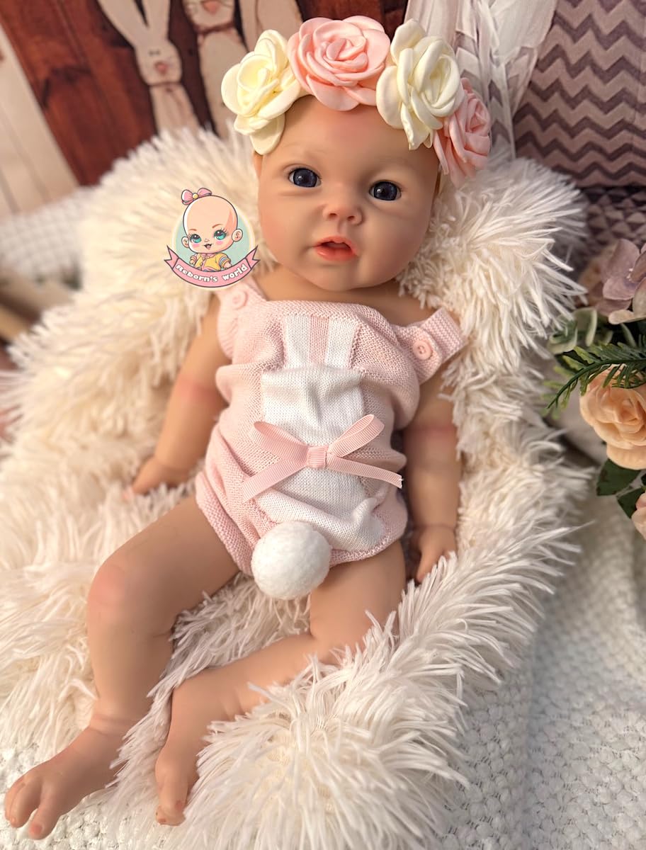 Muñeca Bebe Reborn Silicona Platino Blanda Cuerpo Completo Leslie Niña - 47cm / 2,8kg (Pack Premium)