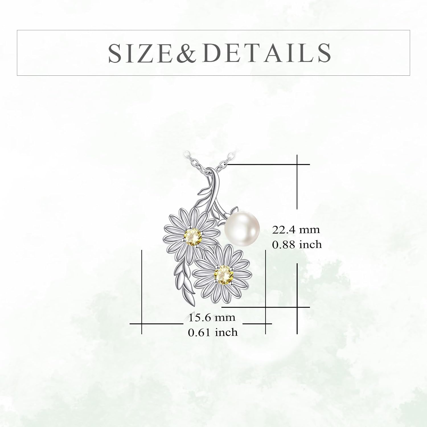 Flower Necklace Sterling Silver Daisy/Sunflower Pendant Beautiful Flower Jewelry Gifts for Women Mother - Image 6