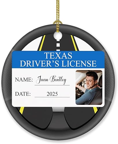Adorno de licencia de conducir con nombre y foto personalizados, adorno de Navidad de licencia de conducir 2023, adorno personalizado para licencia
