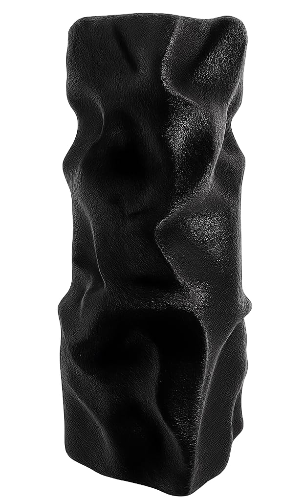 NEXHOME Vaso Decorativo Moderno Made in Italy di Design Artistico Ultra Resistente Antirottura, Scultura Contemporaneo per Arredo Casa, da Interno ed esterno per Tavolo Mensola e Soggiorno(Nero)