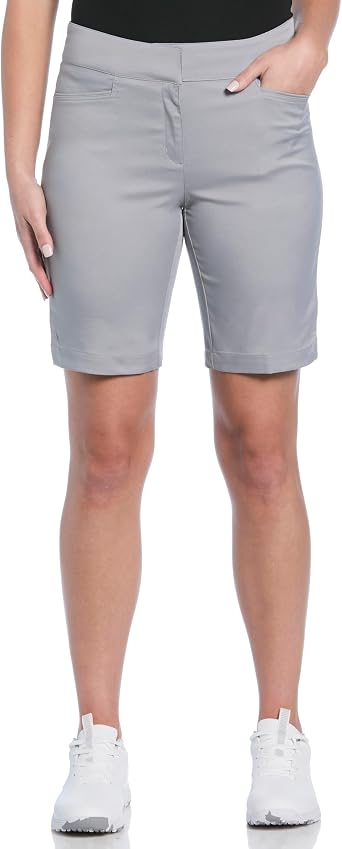 PGA Tour Womens 9.5" Golf Shorts with Comfort Waistband, Stretch360, Moisture-Wicking, Sun Protection, Straight Fit