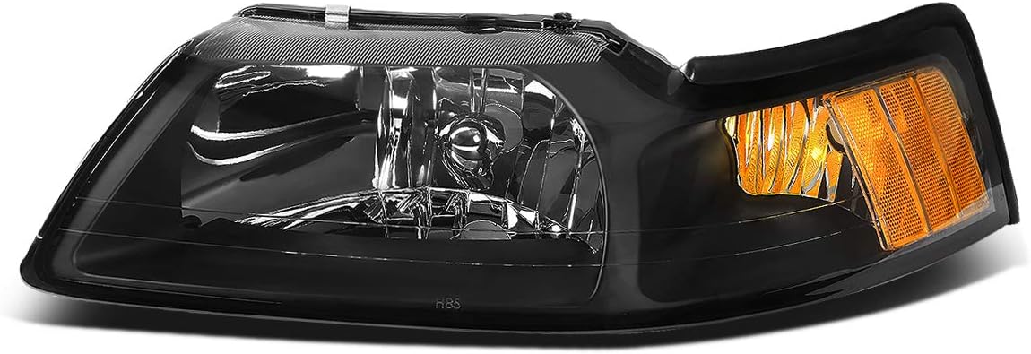 DNA MOTORING Factory Style Driver/Left Side Headlight Lamp Assembly Replacement Compitable with 99-04 FORD MUSTANG, OEM-HL-0014-L