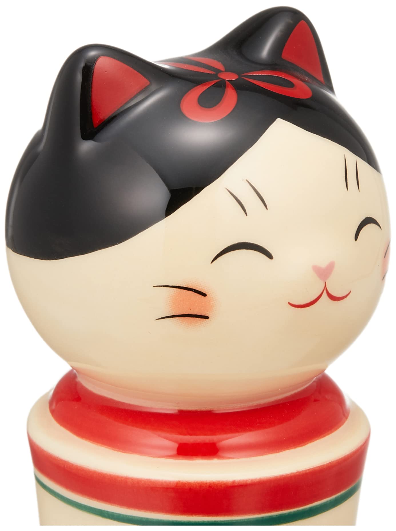 【大幅お値下げ】【新品】薬師窯　彩絵しあわせ猫こけし　重ね菊　大・小セット Amazon.co.jp: 薬師窯 彩絵 しあわせ猫こけし 大 高さ13cm 重ね