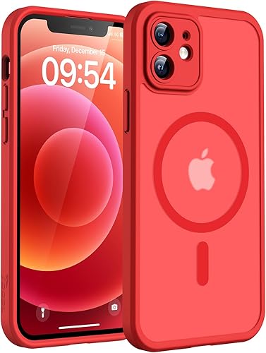 Miniatura 88 de TOCOL Funda magnética para iPhone 15, protección completa mejorada de la cámara, compatible con Magsafe, protección contra caídas, translúcida mate,