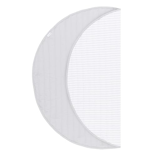 Miniatura 2 de Toddlekind Tapete de juego acolchado reversible de lujo 100% algodón orgánico de 48 pulgadas para bebésniños pequeños, multifuncional, rayas de