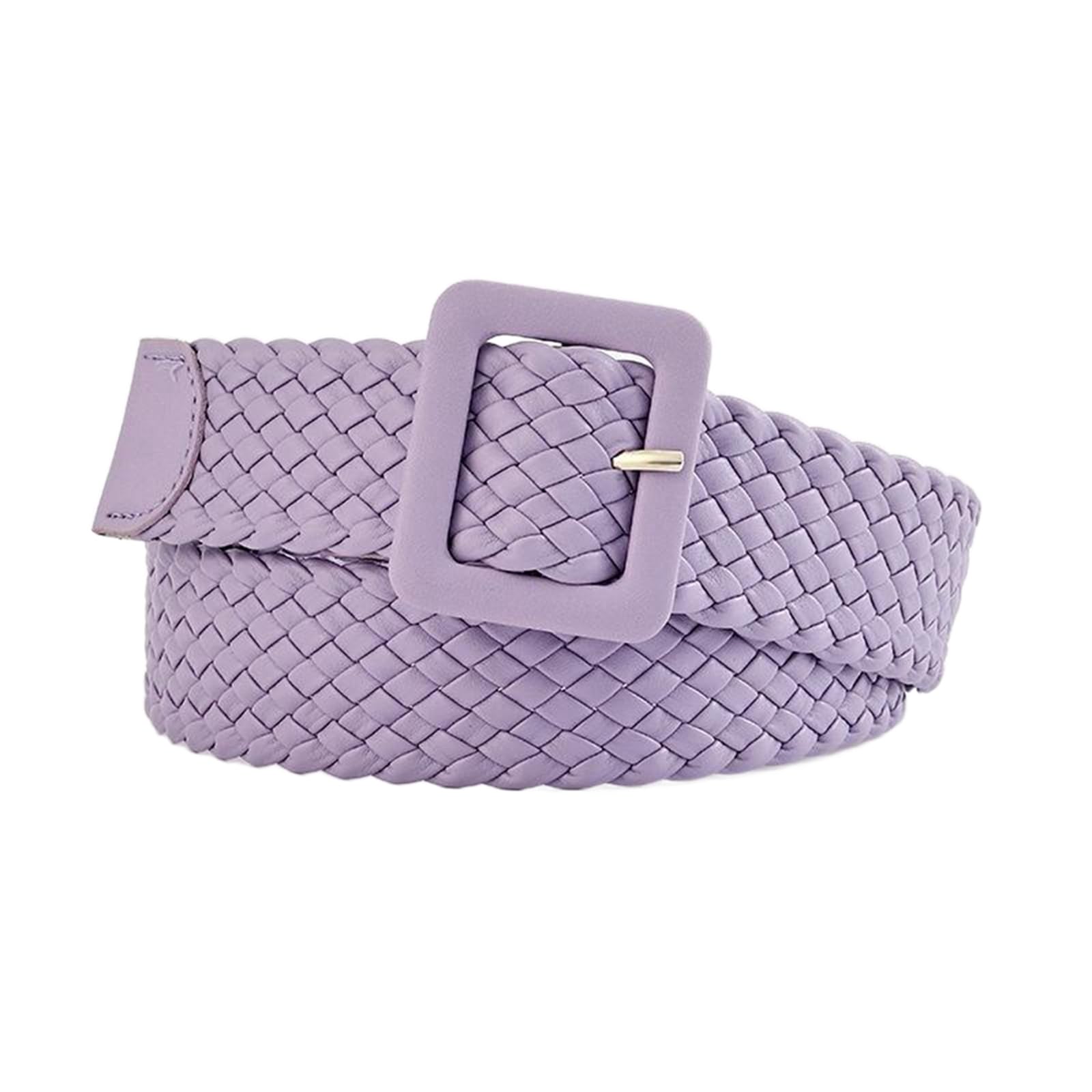 SpaRcz Womens 3.8 Cm Faux Leather To Weave Belt Fashion Dress Belt, Lavender, 108 Cm