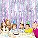 FECEDY 2pcs 3ft x 8.3ft Shiny Corlorful Metallic Tinsel Foil Fringe Curtains Photo Booth Props for Engagement Bridal Shower Bachelorette Baby Shower Bachelorette Holiday Celebration Party Decorations