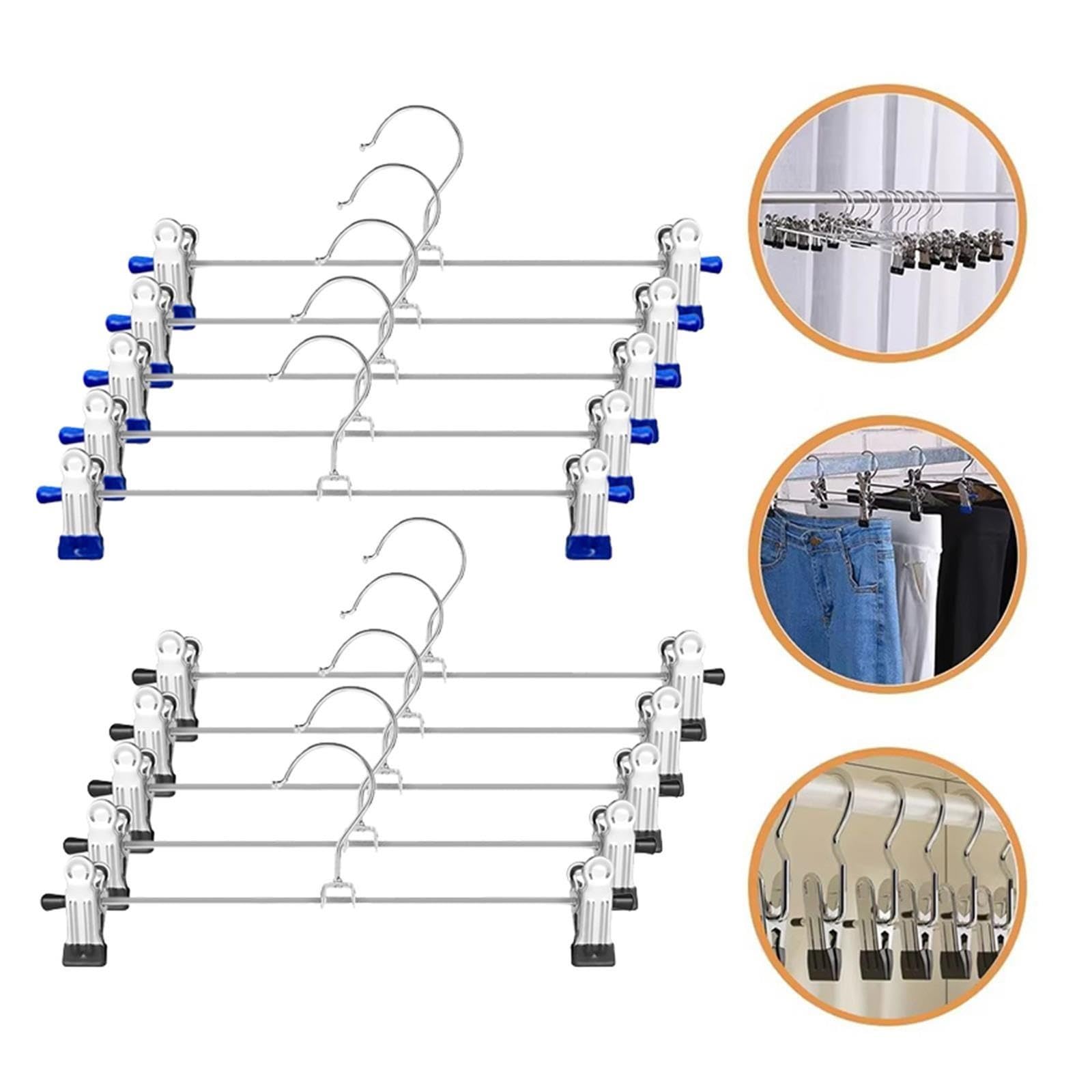 Antypoślizgowe metalowe klipsy do spodni Wieszaki Wytrzymały wieszak na spodnie z dżinsami Spódnice Oszczędność miejsca w szafie(10pcs blue)