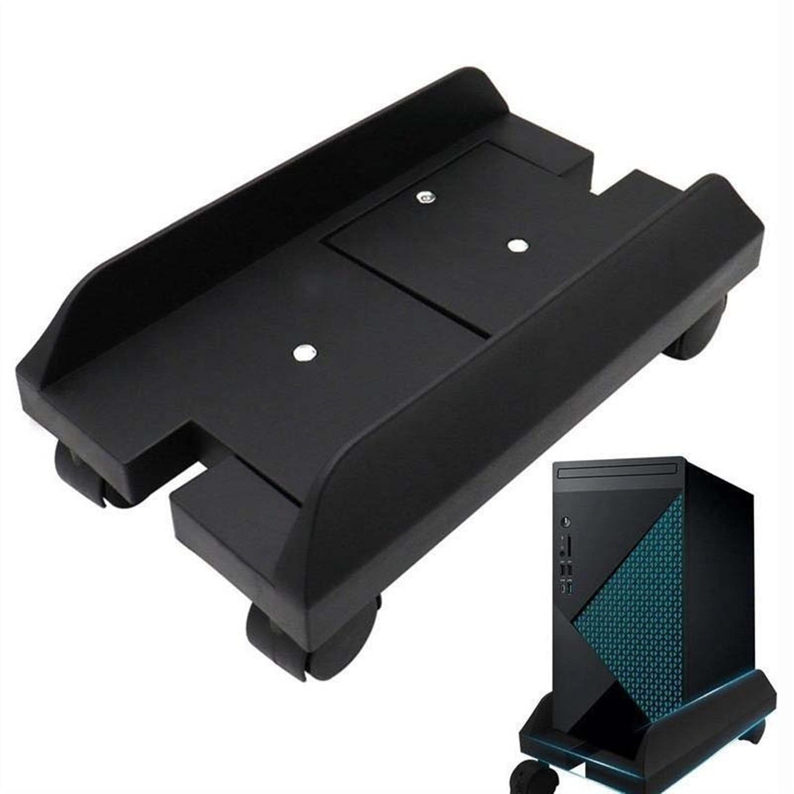 SaryEdge Adjustable Monitor Stand CPU Holder Stand, Mobile Desktop PC Tower Stand with Rolling Wheels, Floor PC Mainframe Bracket, Adjustable Width Universal P,Black