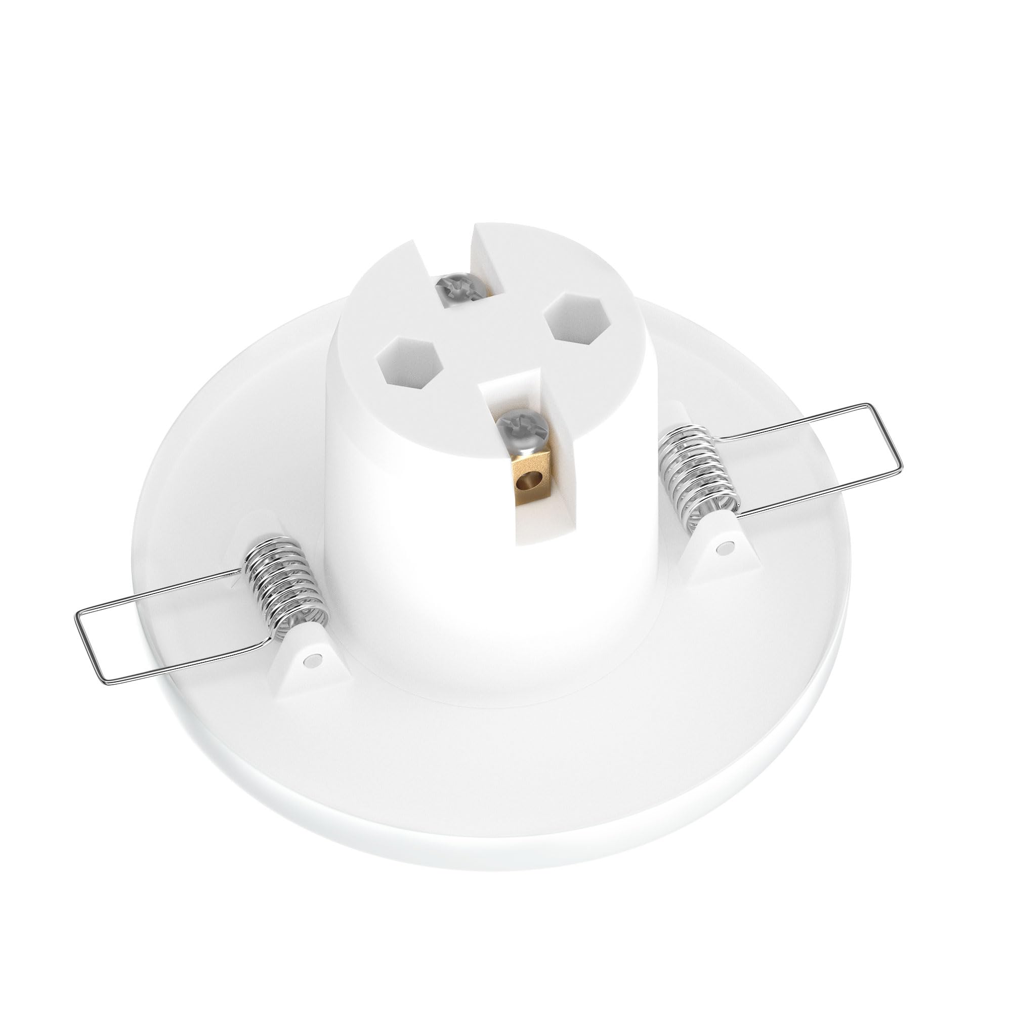 ledscom.de 6x plafonnier encastré TELA, porcelaine, blanc brillant, rond, 99mm Ø, 1x E27 max. 60W