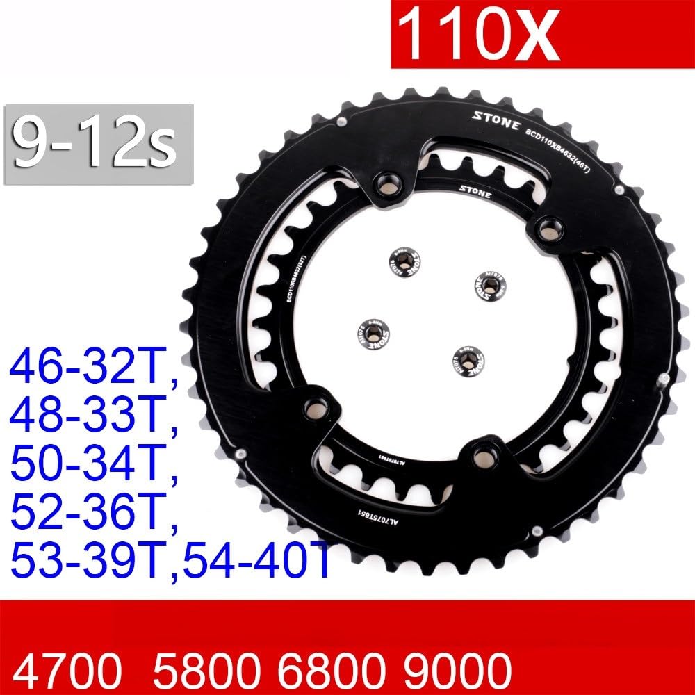 Platos para Bicicletas Plato Doble 110bcd for Rotor 4 Pernos Bicicleta de Carretera 52 36T 53 39T 54 40T 50 34T 46 32T 2X Unisex