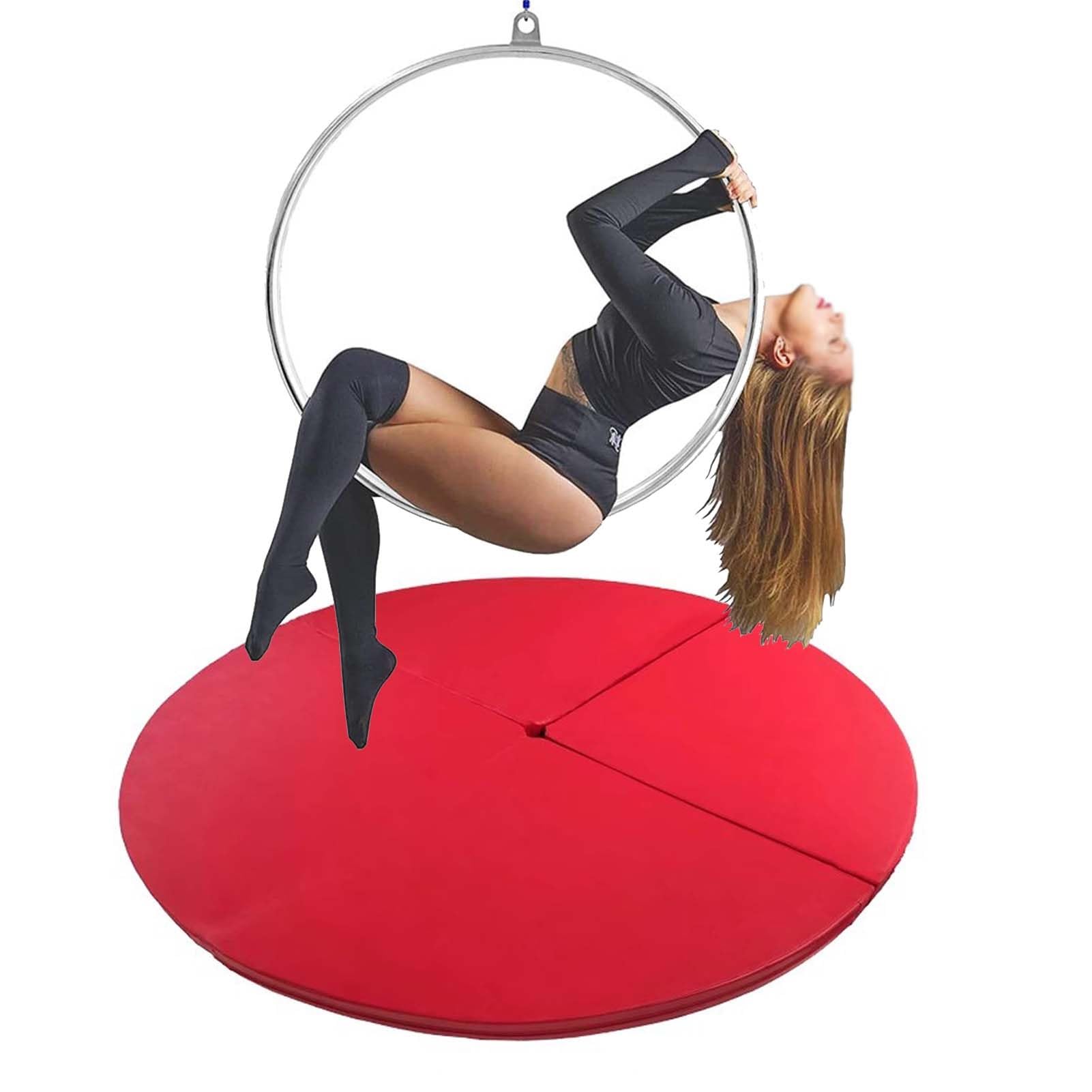 Wjftoday Red Aerial Hoop Crash Mat For Dance & Fitness, Portable Foldable Non-Slip Safety Pad, Yoga & Gym Floor Cushion, Size 160Cm X 3Cm (63In X 1.2In)