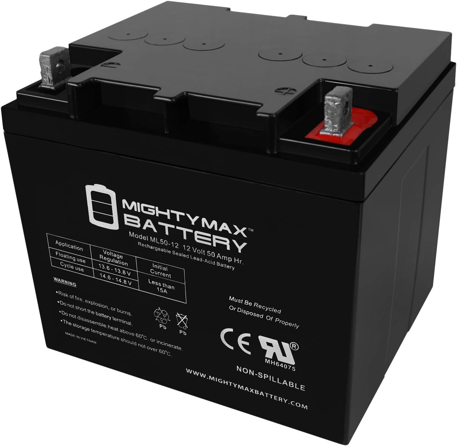 Mighty Max Battery 12V 50AH SLA Replacement Battery for Unipower B00931