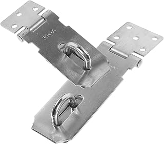DOITOOL 2pcs Stainless Steel Lock Plate Heavy Duty Padlock Door Chain Lock Heavy Duty Padlock Outdoor Padlocks and Latch for Closets Door Hasp Latch Shed Hasp Latch Hasp Lock with Lock