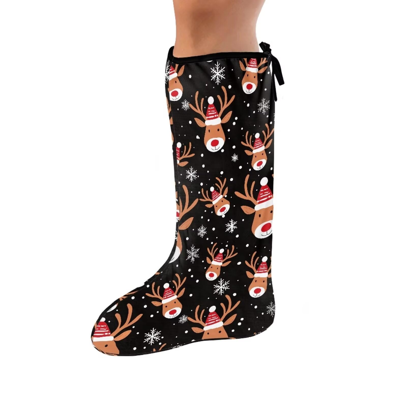 LJMKZJN 2Pcs Christmas Reindeer Print Leg Cast Covers Large Size Short Size Cast Sock Cast Cover Cast Decoration Leg Cast Sleeve for Foot Leg Protector for Men Women Leg Plaster Sleeve Washable Covers