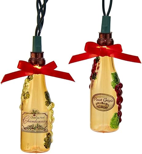 Miniatura 2 de Kurt Adler UL - Botella de vino de 10 luces con juego de luces adhesivas
