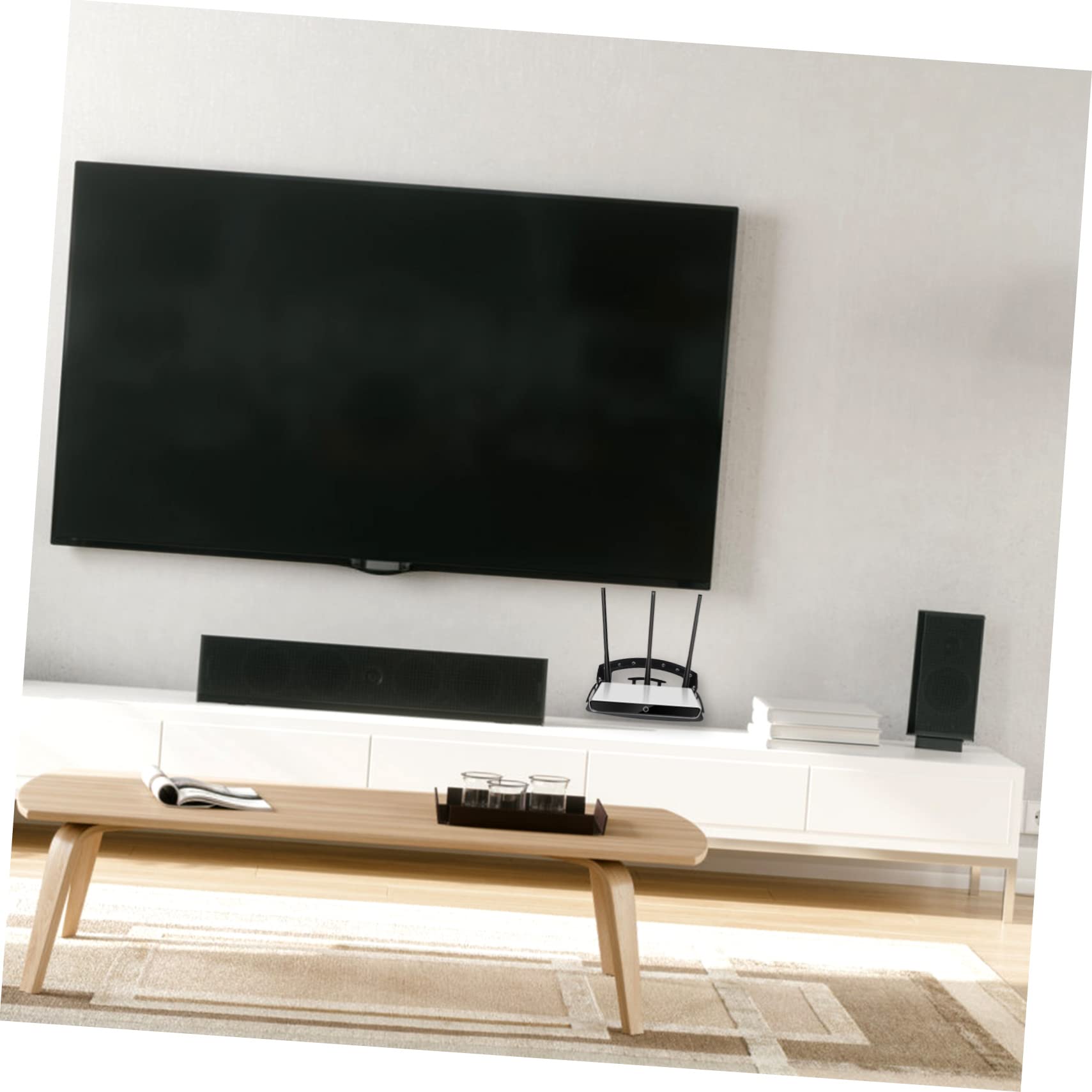 DOITOOL Support Mural Acier Renforcé pour Routeur et Écran TV Étagère de Rangement Polyvalente pour et Appareils Noir