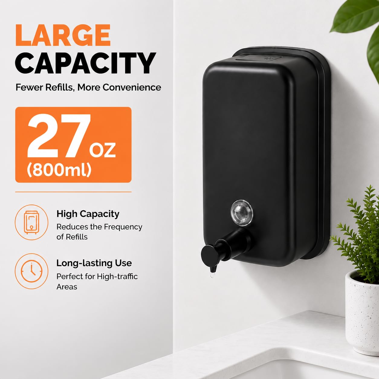 Amazon.com: Wall Mounted Stainless Steel Soap Dispenser, Matte