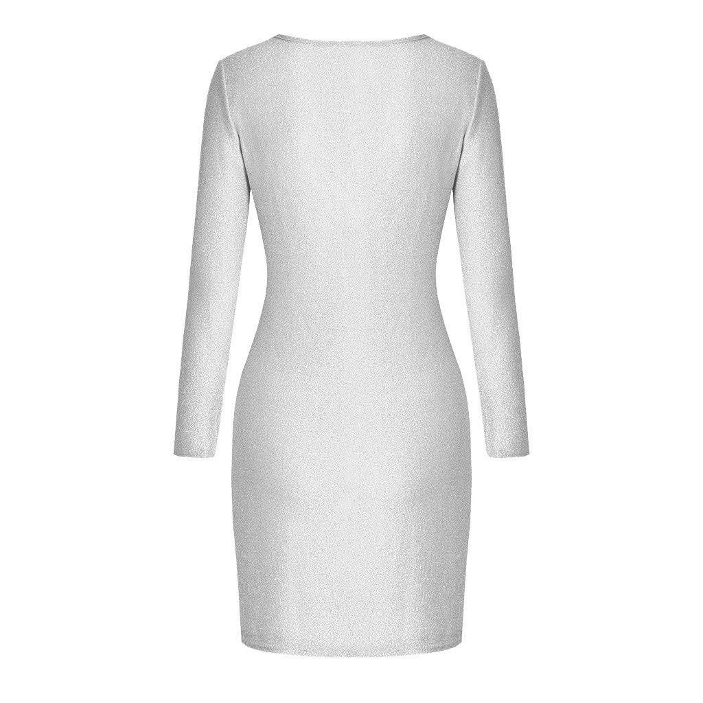 2026 de soirée Femme Manches Longues Paillettes Coupe Bodycon V de fête