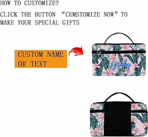 Miniatura 9 de YESCUSTOM Bolsa de maquillaje personalizada para mujeres, bolsa de maquillaje de viaje para cosméticos, bolsa de aseo grande para niñas, bolsa de