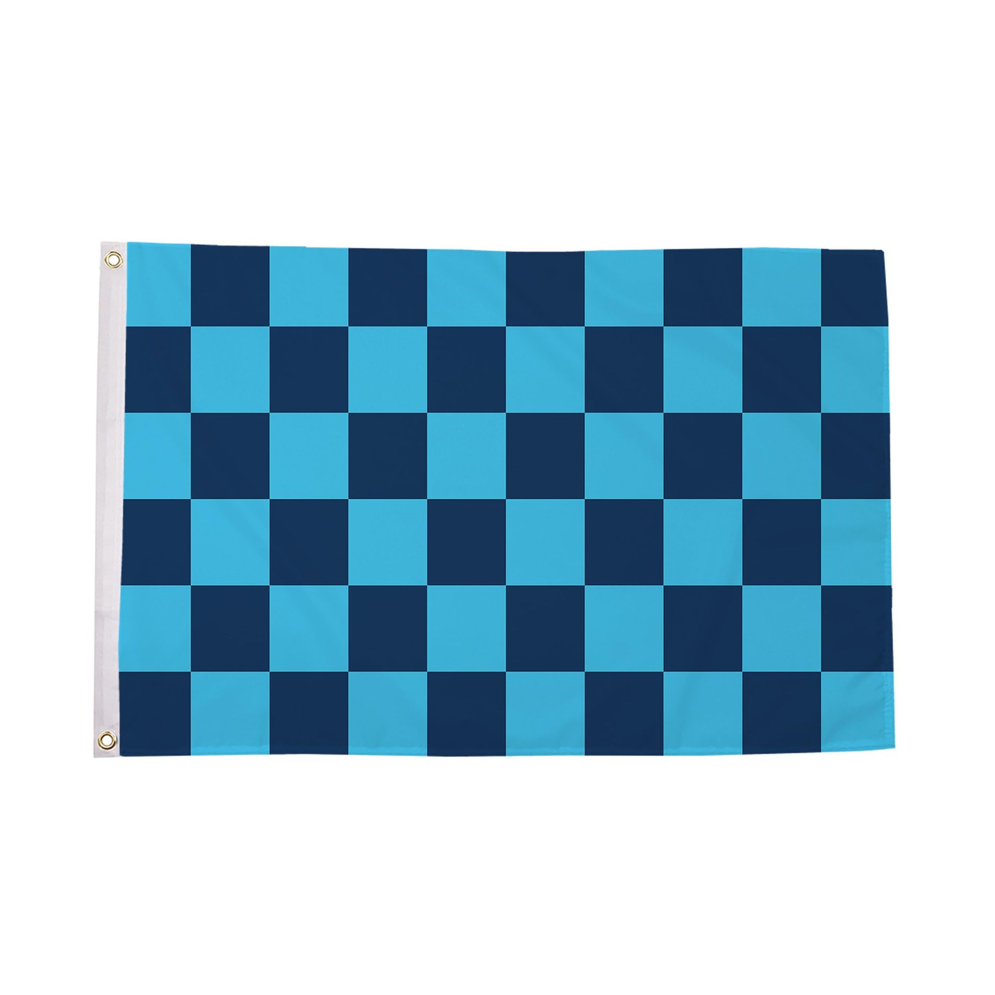 Flagtex Checkered Flag Sky Navy Blue 5ft x 3ft (150cm x 90cm) - Racing Flags for Team Sports, Football Team Flags for Outdoor Garden Display, Sports Decorations-picture-12