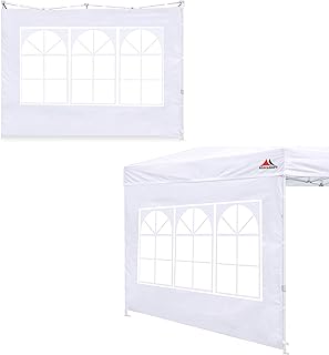 SCOCANOPY SideWall with Window for 10x10 Canopy Frame, 2 Pcs Sunwalls Only,White