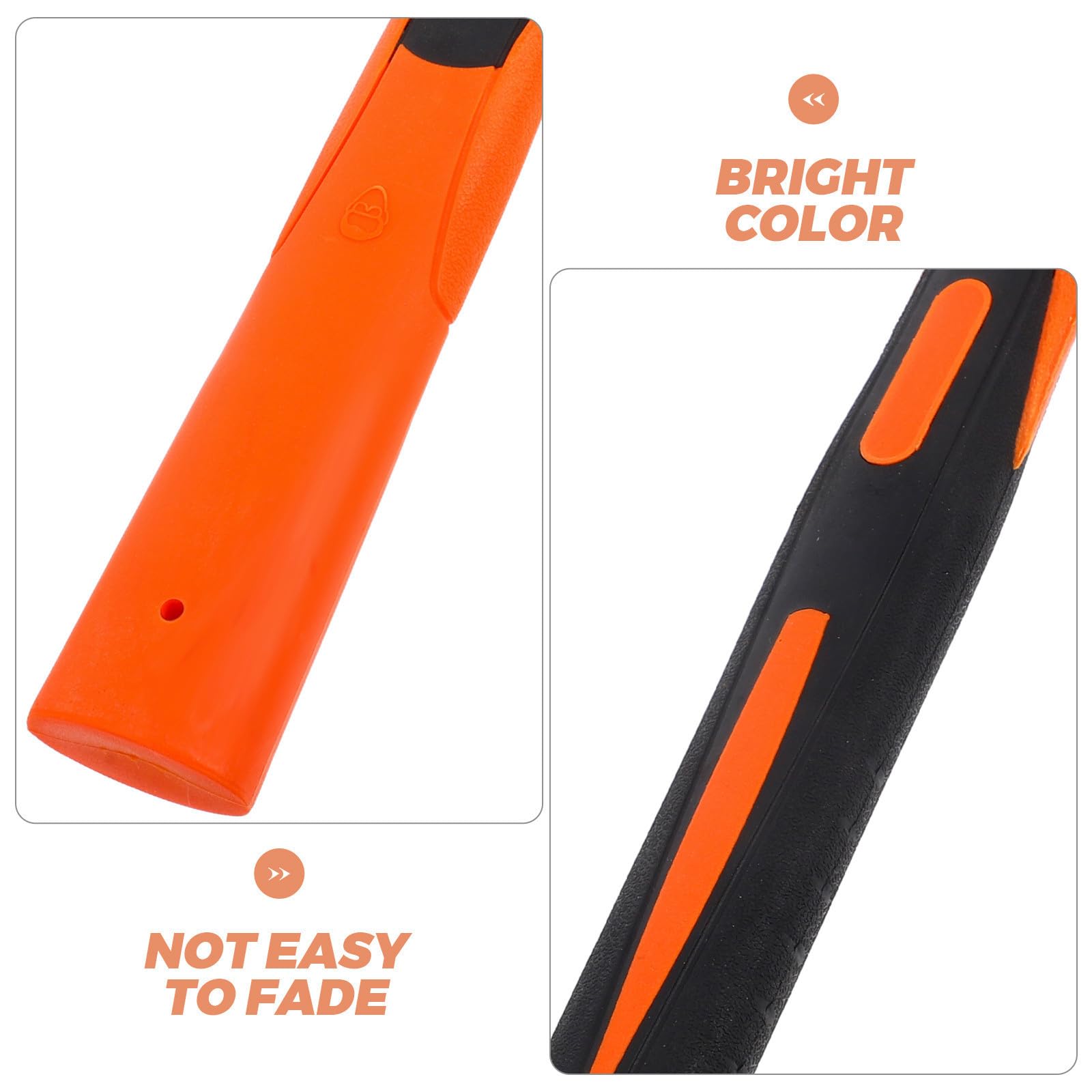 TIDTALEO Mango de Repuesto para Maza de Goma Antideslizante y Antivibración Mango Recto de Goma Duradera para Herramientas de Jardinería y Mejoras del Hogar Accesorio Negro y Naranja