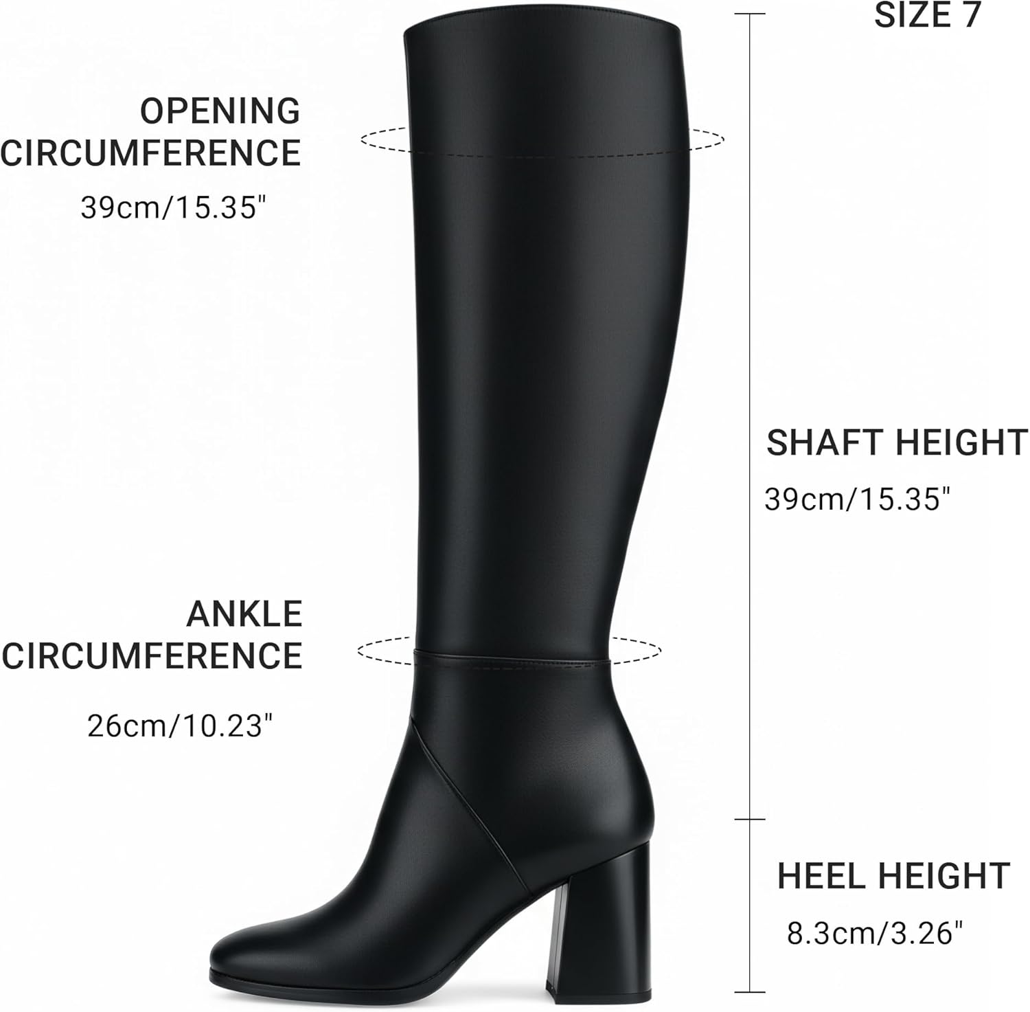 Womens Knee High Boots Faux Suede Chunky Heel Square Toe Tall Boots Side Zipper Fashion Long Boot