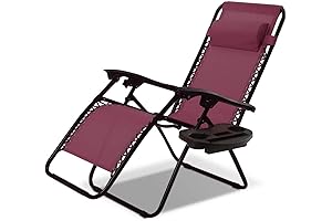 Zero Gravity Chaise Lounge Chair in Wine