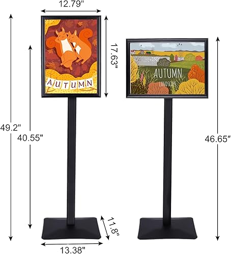 Miniatura 3 de Soporte ajustable resistente para letreros de pie de 11 x 17 pulgadas, soporte de cartel de visualización vertical y horizontal, soportes para